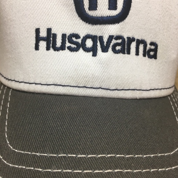 💋SOLD💋Husqvarna Blue, White & Gray Trucker Hat - Picture 3 of 8